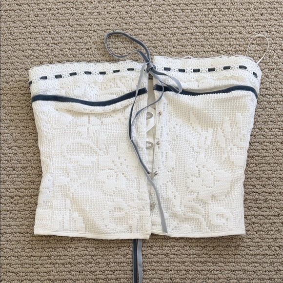 With Jean Tops - With Jean White Lace Tube Top